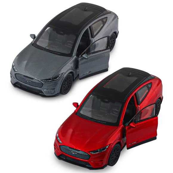 Автомодель - Ford Mustang Mach-E GT 2023 (красный, серебристо-серый)