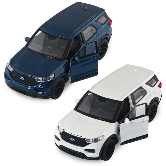 Автомодель - Ford Explorer 2023 (перламутрово-белый, голубой металлик)