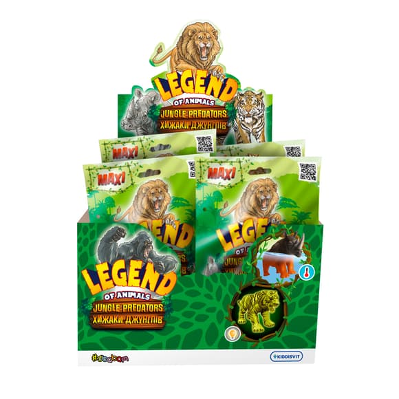 Дисплей стретч-игрушек в виде животного Legend of animals Макси – Хищники джунглей (12 шт.)