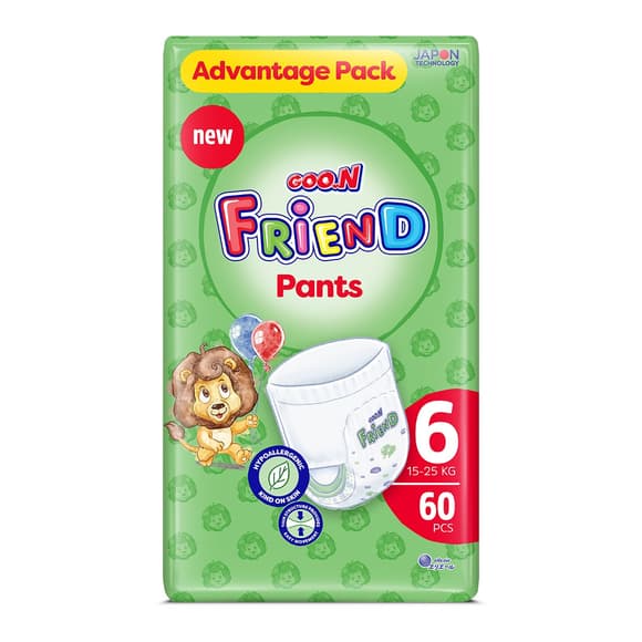 Трусики-підгузки Goo.N Friend для дітей 15-25 кг (розмір 6(XXL), 60 шт)