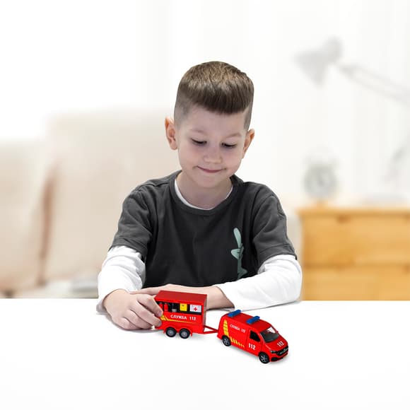 Игровой набор - Volkswagen Служба 112 (с прицепом)