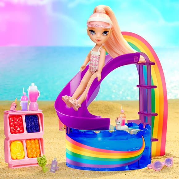 Игровой набор с куклой Rainbow High – Радужный праздник в бассейне