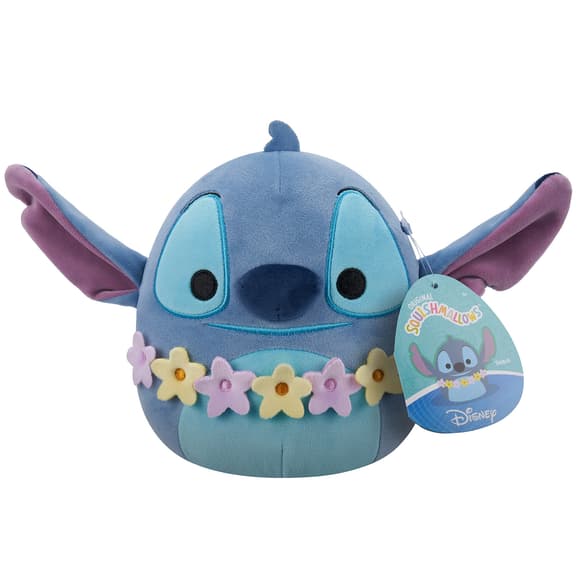 Мягкая игрушка Squishmallows серии Disney - Стич в гавайских леях (17 см)