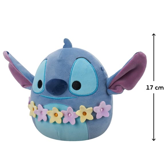 Мягкая игрушка Squishmallows серии Disney - Стич в гавайских леях (17 см)