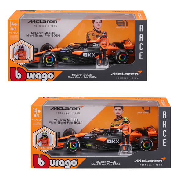 Автомодель с фигуркой - McLaren MCL38 (1:24)