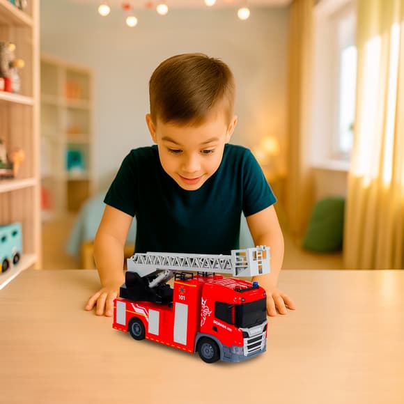 Автомодель серии Big Truck – Пожарная машина Scania (свет, звук, функ. воды)
