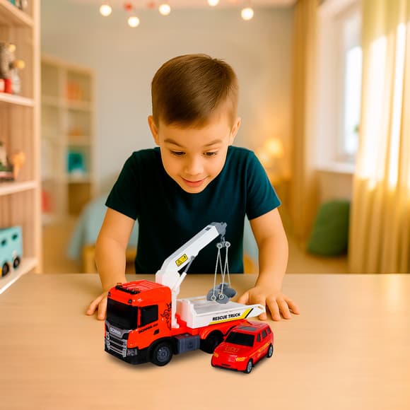 Игровой набор серии Big Truck – Эвакуатор Scania с машиной (свет, звук)