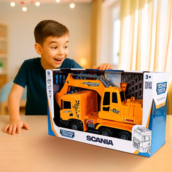 Автомодель серии Super Big Truck – Экскаватор Scania (свет, звук)