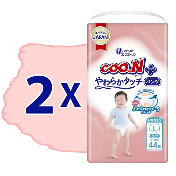 Трусики-підгузки Goo.N Plus для дітей 9-14 кг (розмір 4(L), 88 шт.)