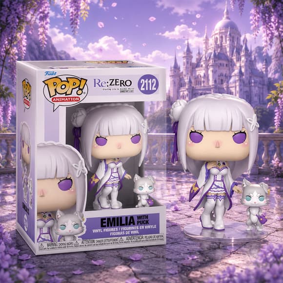 Набір ігрових фігурок Funko POP! серії Re:ZERO - Емілія з Паком