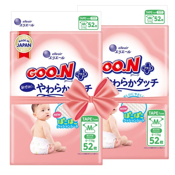Підгузки Goo.N Plus для дітей (розмір 3(M), 6-11 кг, 104 шт)