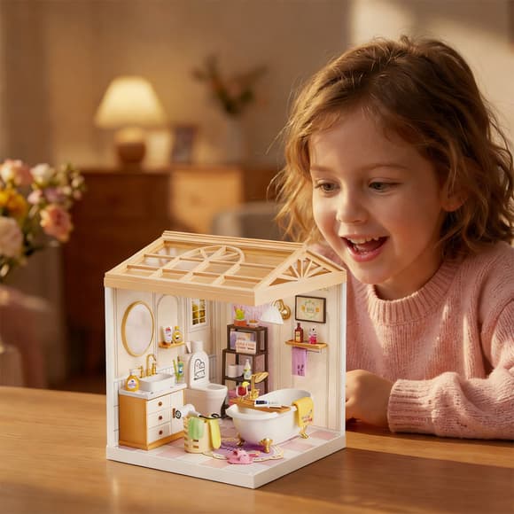 Конструктор-румбокс Mini House серії Інтер'єр – Ванна кімната (світло)