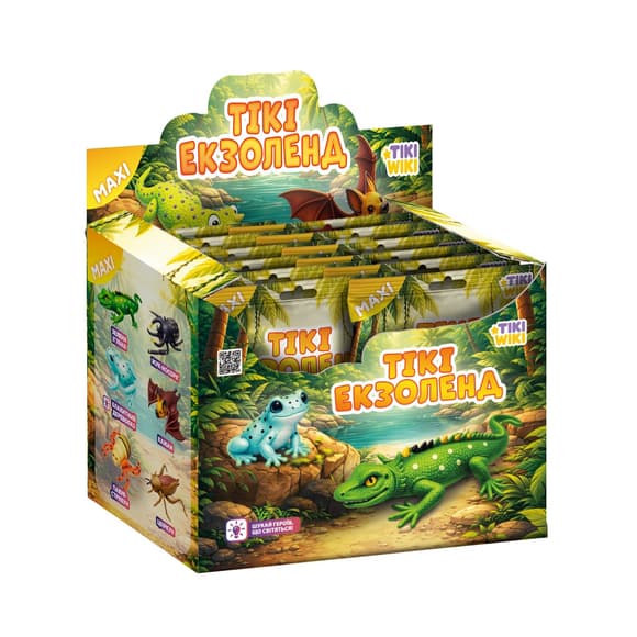 Дисплей стретч-іграшок у вигляді тварини Tiki Wiki – Tiкi Екзоленд (12 шт.)