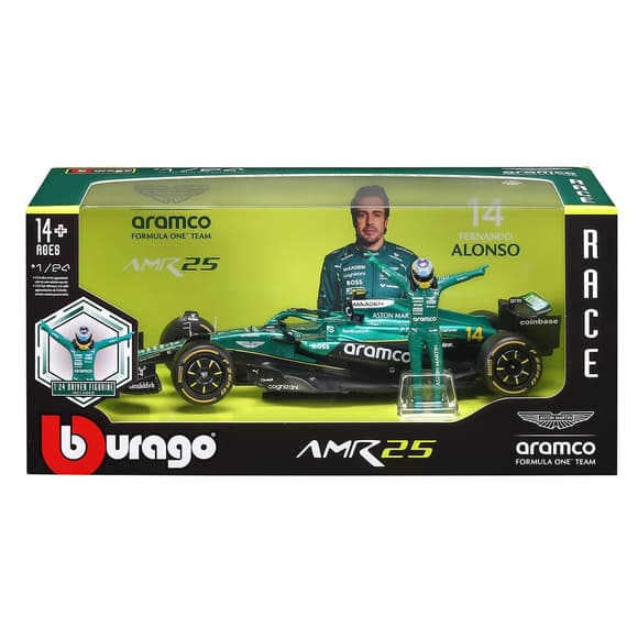 Автомодель с фигуркой – Aston Martin AMR25 (2025) (1:24)