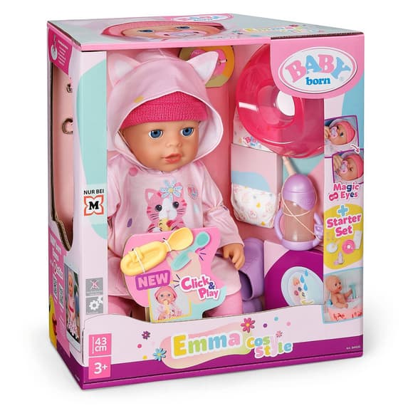 Лялька Baby Born серії Click & Play – Емма в костюмі з вушками (43 см)