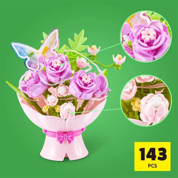 Конструктор в капсулі Max серії Bouquets S1 – Букет троянд (світло)