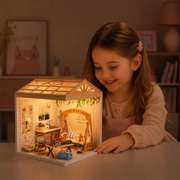 Конструктор-румбокс Mini House серії Інтер'єр – Патіо (світло)