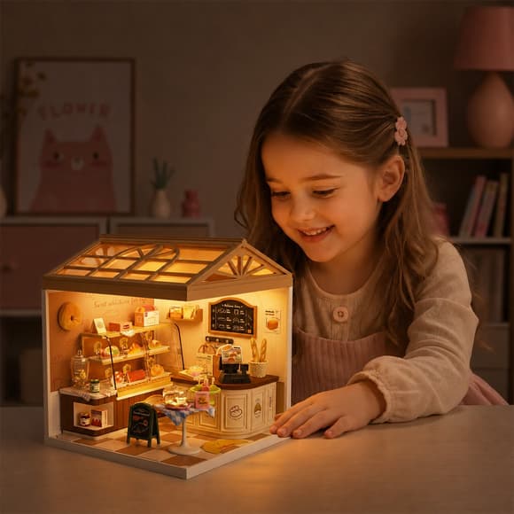 Конструктор-румбокс Mini House серії Інтер'єр – Пекарня (світло)