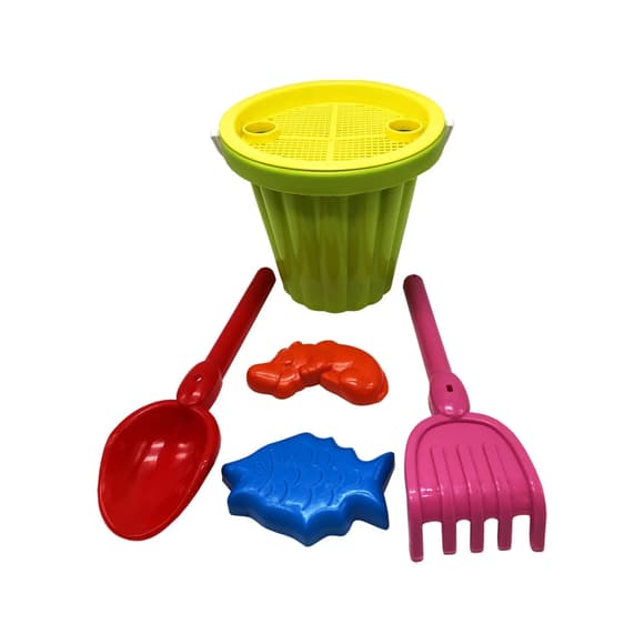Песочный набор Большой Mtoys S0004 лопатка, грабли и две пасочки