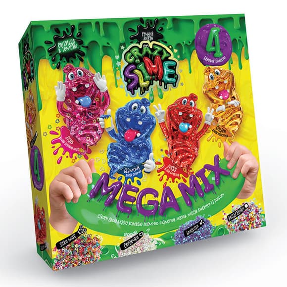 Ігровий набір для проведення дослідів "Crazy Slime" SLM-03, 4в1 