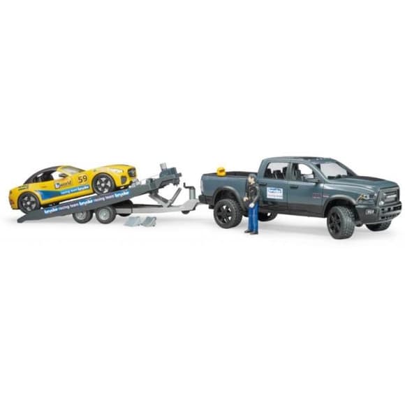 Автомодель Bruder Джип Dodge RAM 2500 с прицепом-эвакуатором и родстером 1:16 (02504)