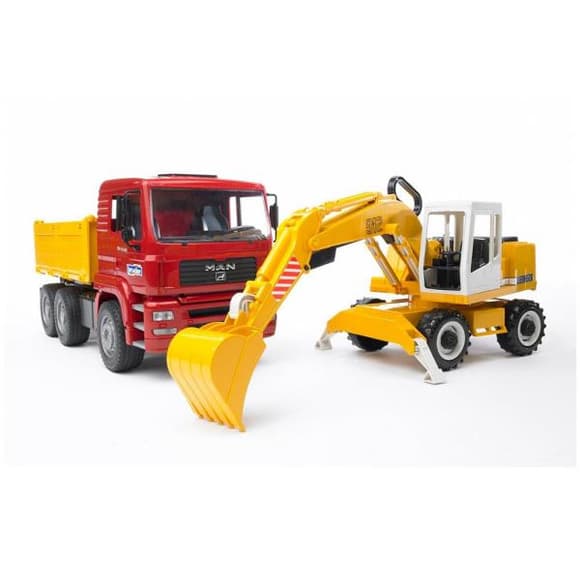 Ігровий набір Bruder Самоскид-вантажівка МАN та екскаватор Liebherr 1:16 (02751)