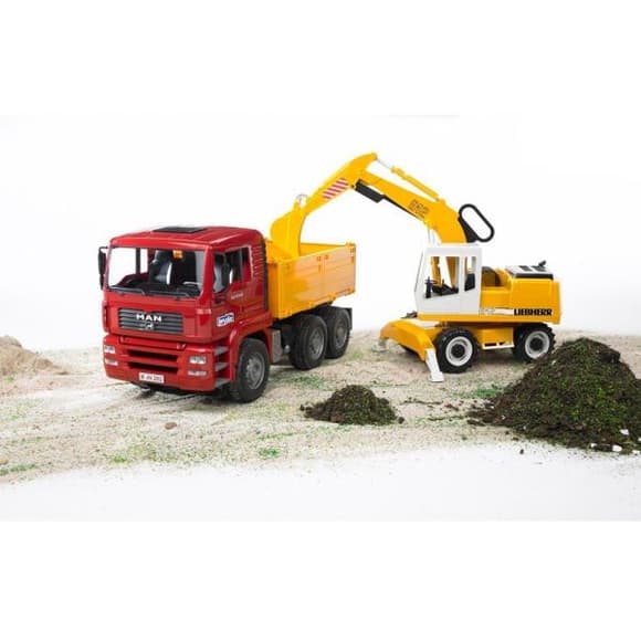 Ігровий набір Bruder Самоскид-вантажівка МАN та екскаватор Liebherr 1:16 (02751)
