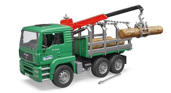 Модель Bruder Лісовоз MAN TGA з краном-маніпулятором і колодами 1:16 (02769)