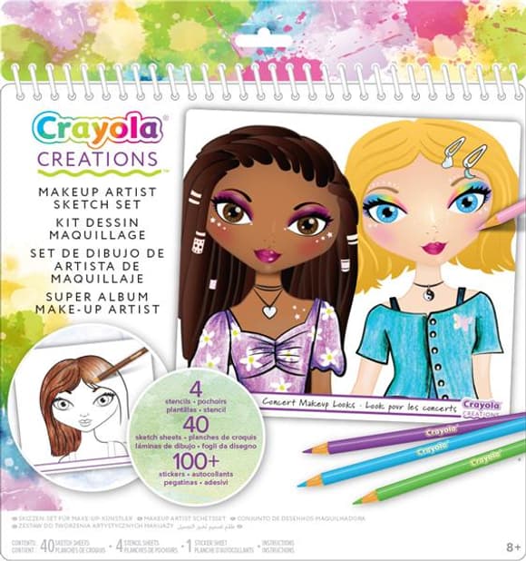 Набір для творчості Crayola Creations Юний візажист з наліпками та трафаретами 40 сторінок (04-1056)