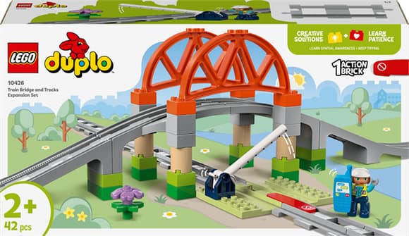 Конструктор LEGO DUPLO Town Залізничний міст і колії додатковий набір 42 деталі (10426)