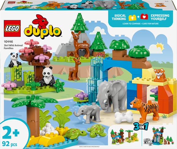 Конструктор LEGO DUPLO Town Сімейства диких тварин 3-в-1, 92 деталі (10446)