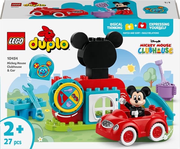 Конструктор LEGO DUPLO Disney Міккі Маус Клубний будинок і автомобіль 27 деталей (10454)