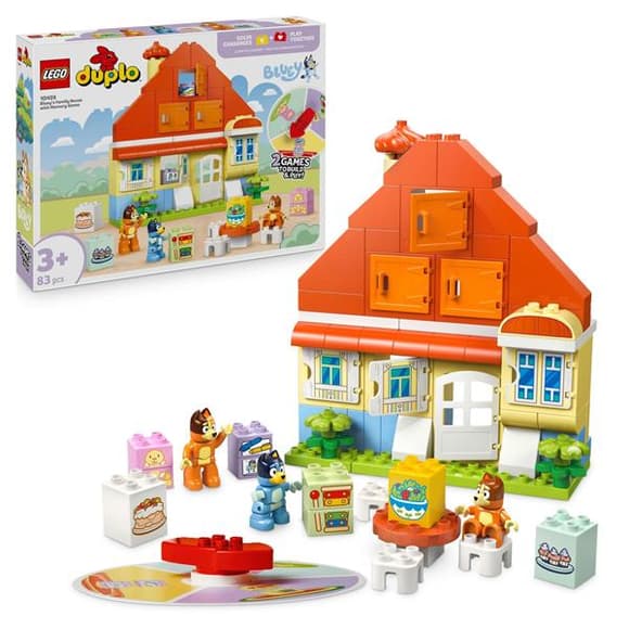 Конструктор LEGO DUPLO Bluey Родинний дім Блуї із грою на запам'ятовування 83 деталі (10459)