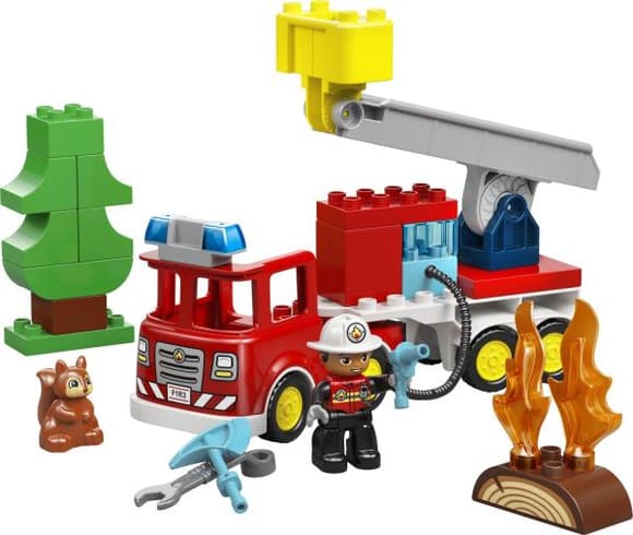 Конструктор LEGO DUPLO Town Пожарная машина со шлангом и пожарным 28 Деталей (10473)
