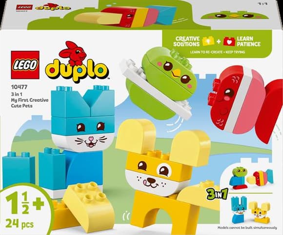 Конструктор LEGO DUPLO My First Очаровательные творческие домашние любимцы 3 в 1 24 Детали ( 10477 )