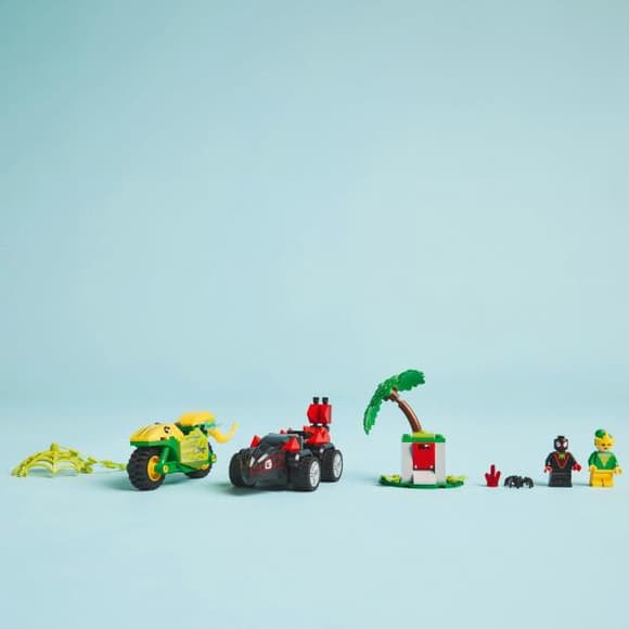 Конструктор LEGO Marvel Паук и его невероятные друзья Гонки на электромобилях с динозаврами 124 детали (11198)