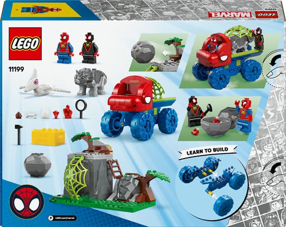 Конструктор LEGO Marvel Павук та його неймовірні друзі Динозаврячий рятувальний транспорт команди Павука 136 деталей (11199)