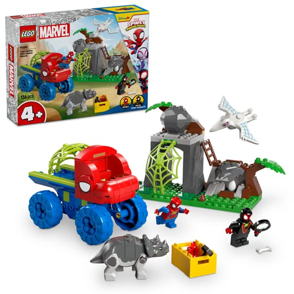 Конструктор LEGO Marvel Павук та його неймовірні друзі Динозаврячий рятувальний транспорт команди Павука 136 деталей (11199)