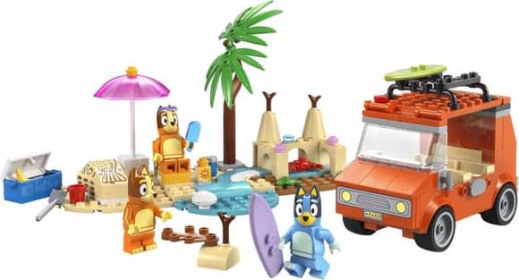 Конструктор LEGO Bluey Пляж і сімейна поїздка на автомобілі Блуї 133 деталі (11202)