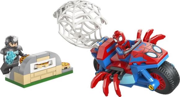 Конструктор LEGO Spidey Павук на мотоциклі проти Носорога 61 Деталь ( 11206 )