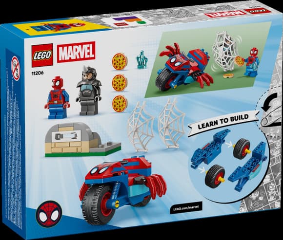 Конструктор LEGO Spidey Павук на мотоциклі проти Носорога 61 Деталь ( 11206 )