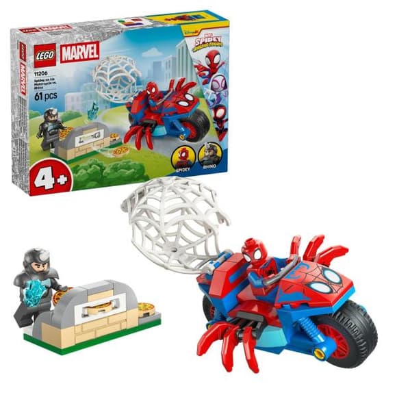 Конструктор LEGO Spidey Павук на мотоциклі проти Носорога 61 Деталь ( 11206 )