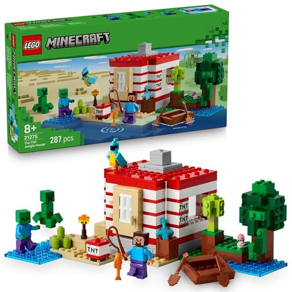 Конструктор LEGO Minecraft Будинок з вибухівки в джунглях 287 деталей (21275)
