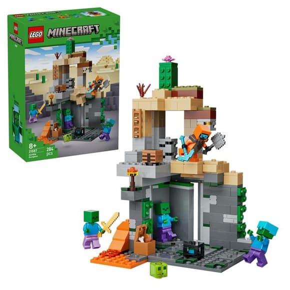 Конструктор LEGO Minecraft Підземелля зомбі 284 Деталі (21587)