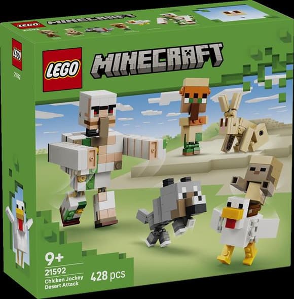 Конструктор LEGO® Minecraft™ Куриный Жокей: атака в пустыне Игрушка, 428 деталей (21592)