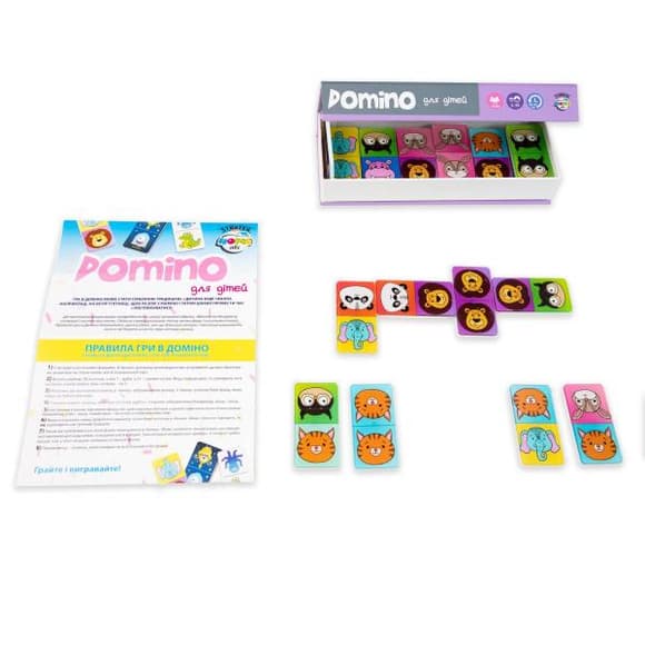 Детское домино Strateg Limited edition Зверята на укр. языке (30327)