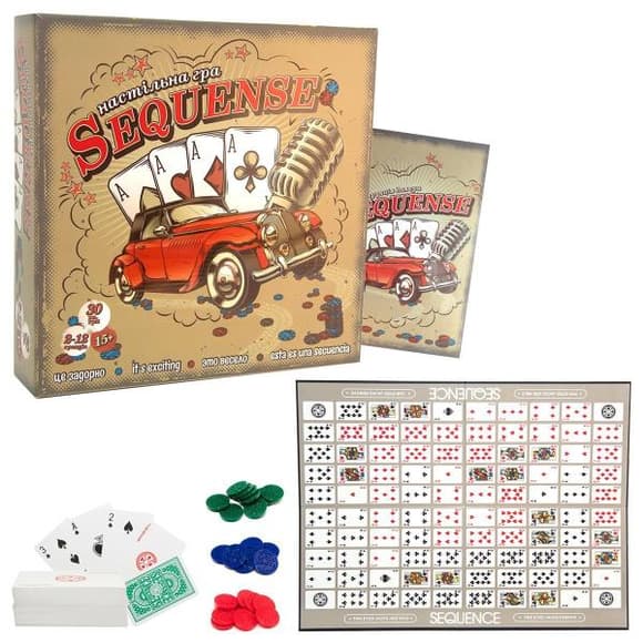 Настольная игра Strateg Sequense Сиквенс карточная на укр. языке (30361)