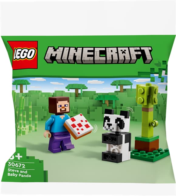 Конструктор LEGO Minecraft Стів і малюк-панда 35 деталей (30672)