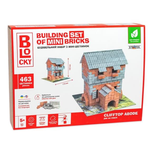3D пазл Strateg Blocky из мини-кирпичиков Дом на скале (31017)