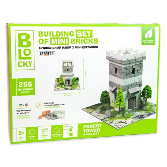 3D пазл Strateg Blocky з мініцеглинок Лісова вежа (31019)